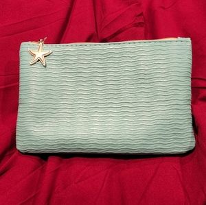 💋(3/$9!!) Turquoise Blue/Green Makeup Bag Hand Bag with Charm